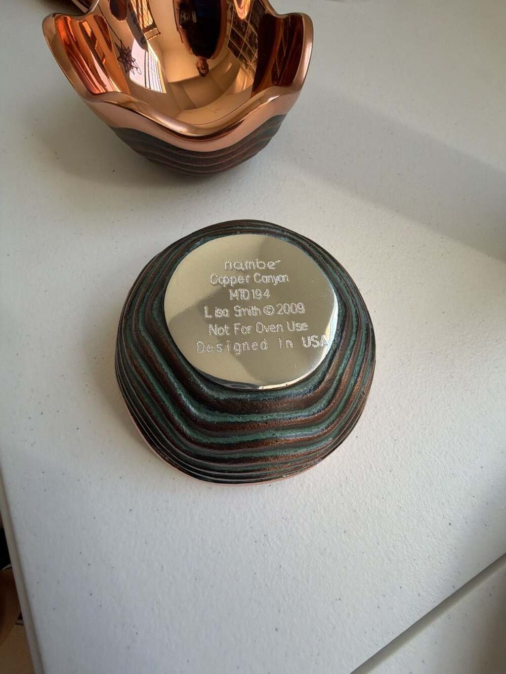 Nambe Copper Canyon Bowl Lisa Smith 2009 - Picture 3 of 5